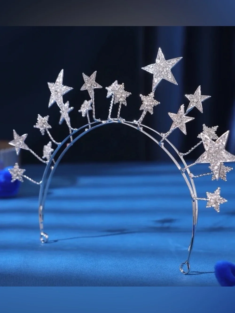 Crystal Starburst Silver Tiara Headband